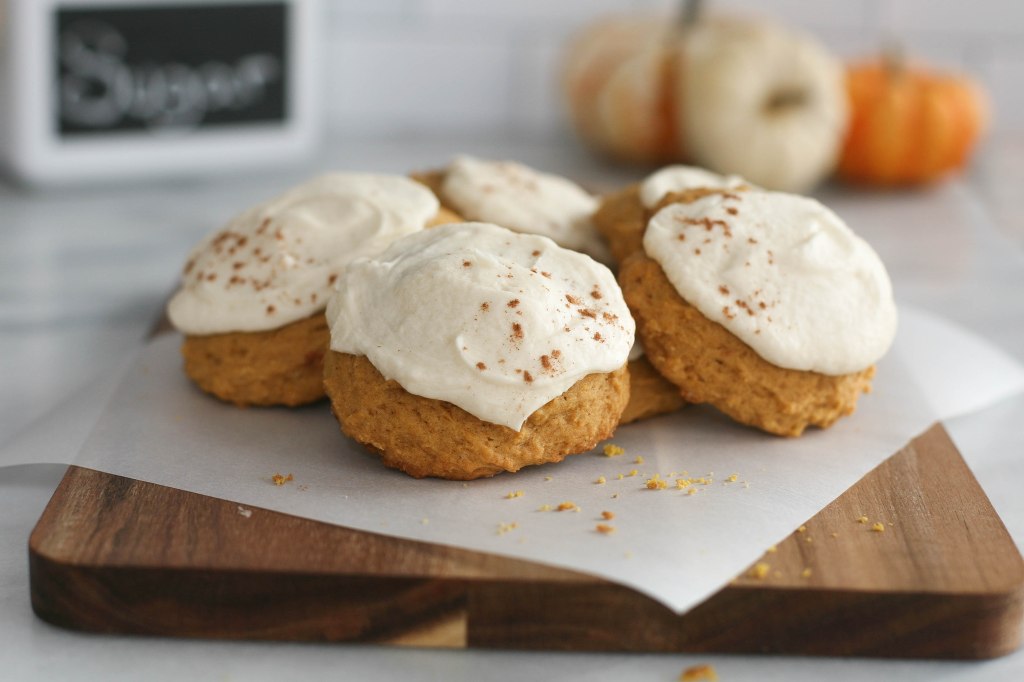 Pumpkin Drop Cookies with Maple Buttercream Icing